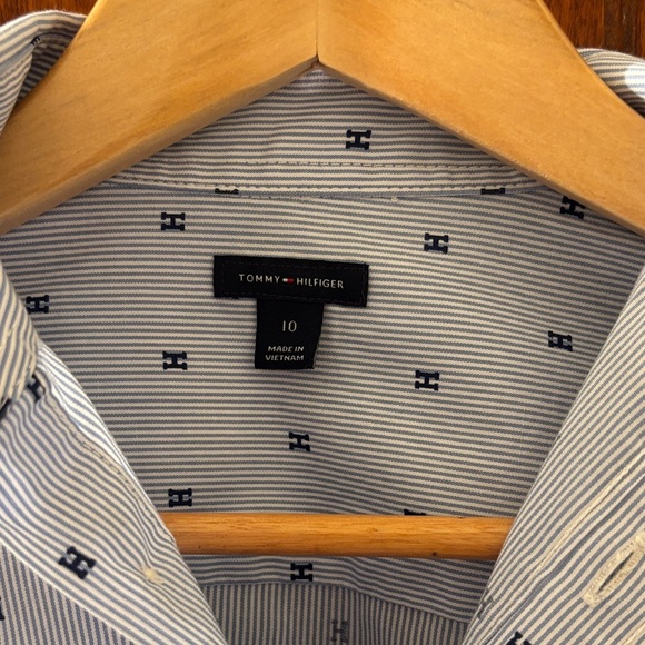 Tommy Hilfiger Blue Striped Button-Up Shirt - Picture 3 of 8